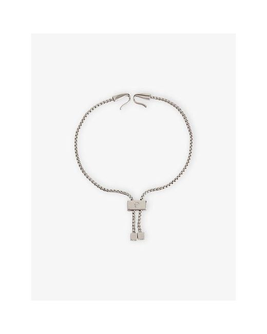 Poubel Metallic Single Charm Rhodium-Plated Sterling- Bracelet for men