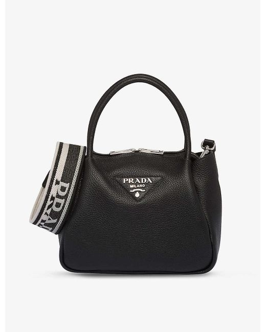 Prada Black Brand-plaque Small Shoulder Bag