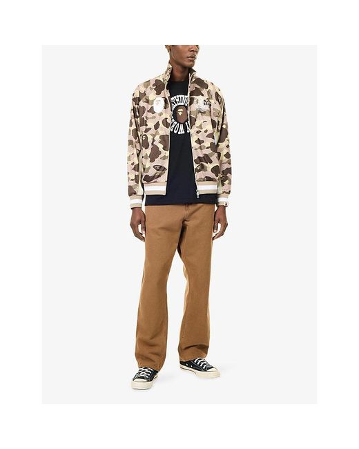 A Bathing Ape Brown Camo-Print Mesh Woven Jacket for men