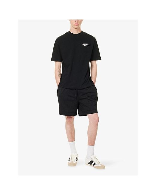 The Couture Club Black Motion Blurred Long-Sleeve Cotton T-Shirt for men