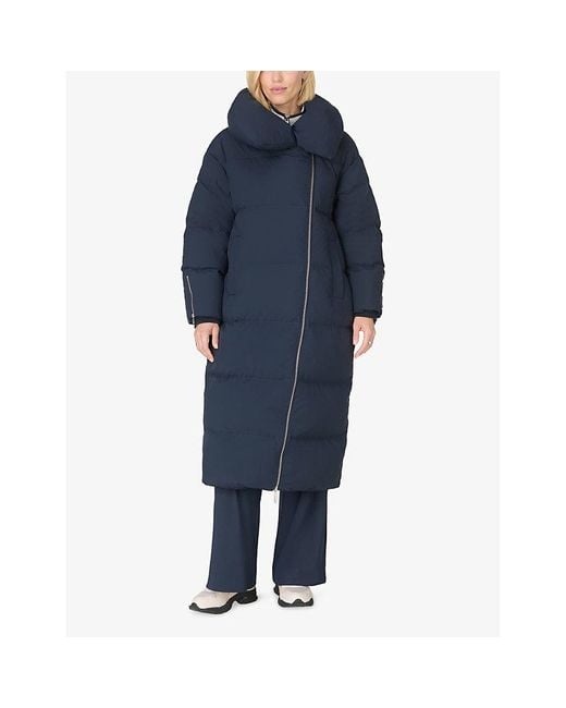 Sweaty Betty Blue Nimbus Cloud Longline Shell-Down Puffer Coat