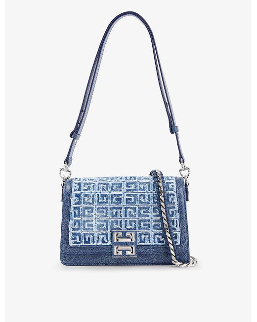 Givenchy Blue Carry Frayed-panel Leather Shoulder Bag