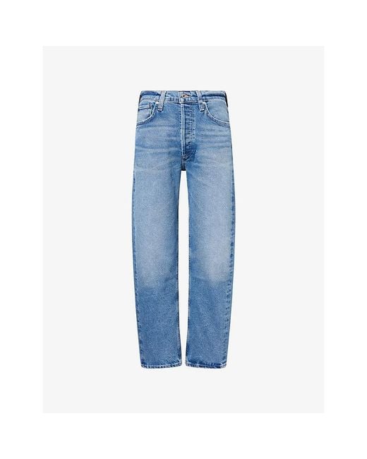 Citizens of Humanity Blue Delfina Straight-Leg Denim Jeans