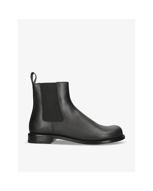 Loewe Black Campo Pull-on Waxed-leather Chelsea Boots for men
