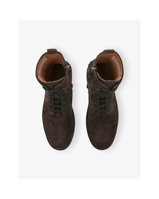 Tod's Brown Gommi Lace-Up Suede Boots