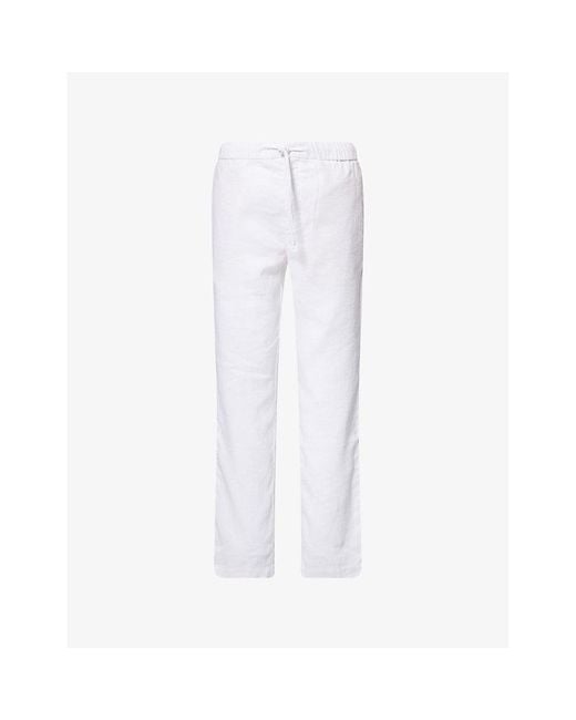 Frescobol Carioca White Oscar Tapered-Leg Linen And Cotton-Blend Chino Trousers for men