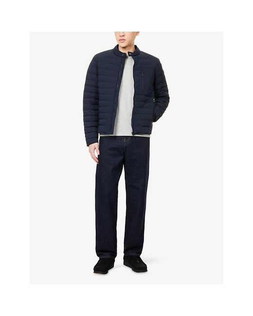 Belstaff Blue Chassis Logo-Patch Puffer Jacket for men
