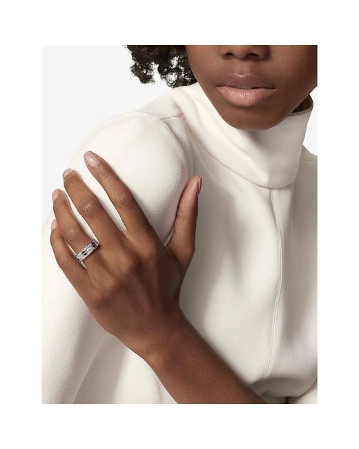 Cartier White Love 18Ct- Ceramic And 66 Brilliant-Cut Diamond Ring