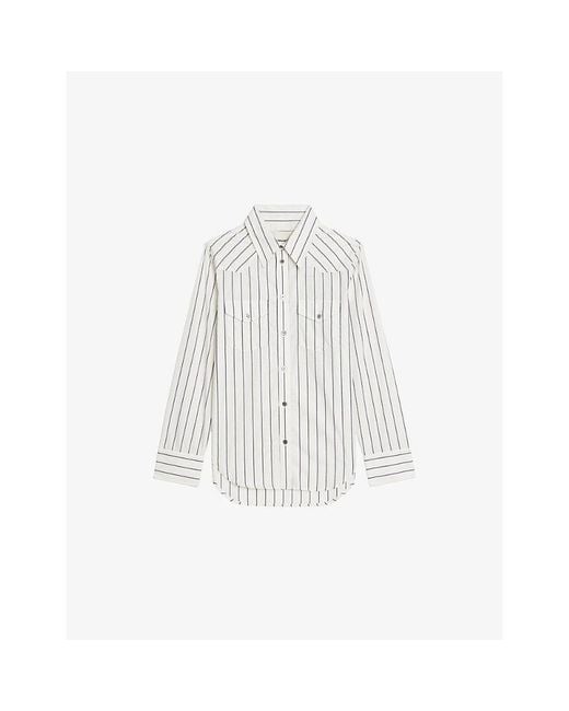 Zadig & Voltaire White Thelma Logo-Embellished Cotton-Poplin Shirt