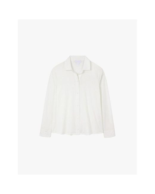 The White Company White The Company Long-Sleeve Relaxed-Fit Organic Cotton-Jersey Shirt