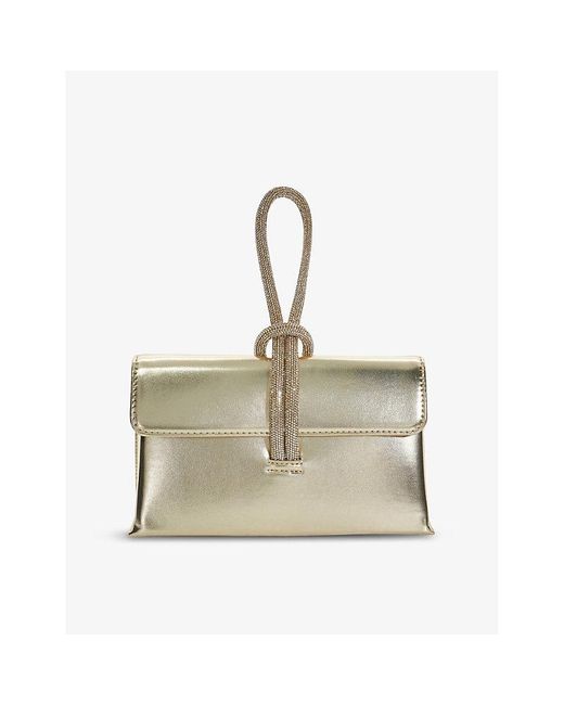 Dune Natural Brynie Diamante-Embellished Woven Handbag