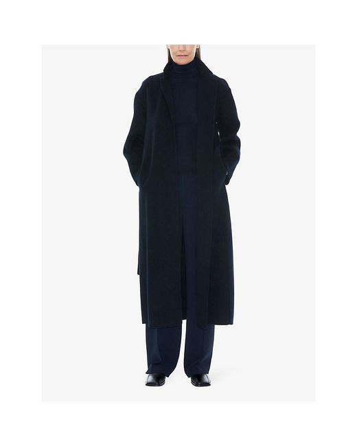 Filippa K Blue Alexa Belted Wool-blend Coat