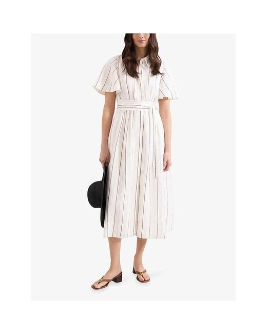 Phase Eight White Marielle Striped Woven Shirt Dress
