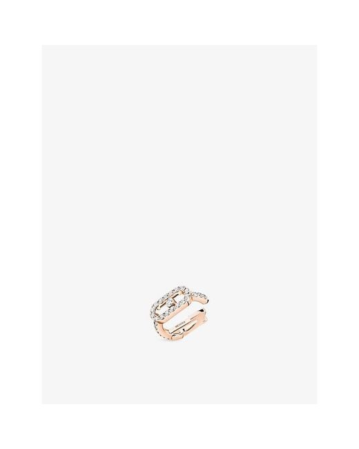 Messika White Move Uno Pave 18Ct And 0.25Ct Diamond Single Ear Clip