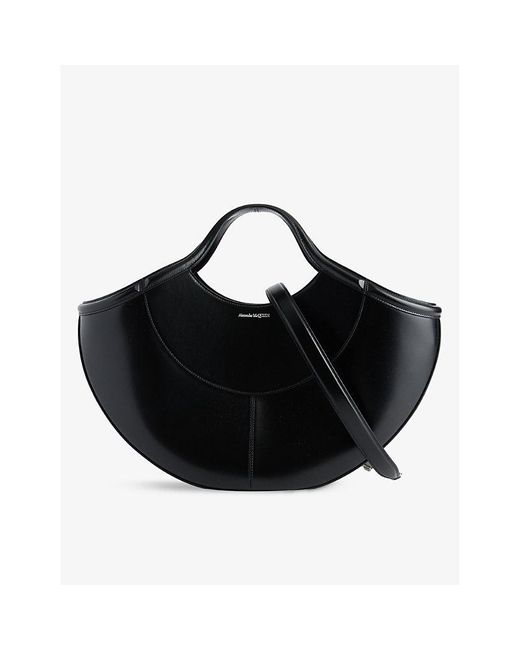 Alexander McQueen Black The Cove Leather Tote Bag