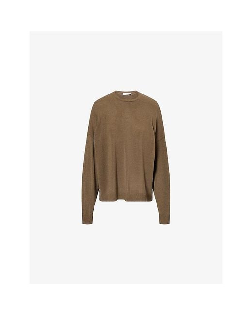 Frankie Shop Brown Basel Crewneck Cotton Jumper