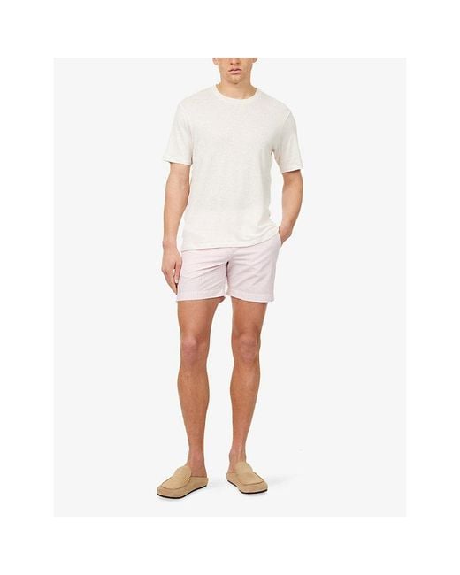 Orlebar Brown Pink Bulldog Seersucker Stripe Swim Shorts for men