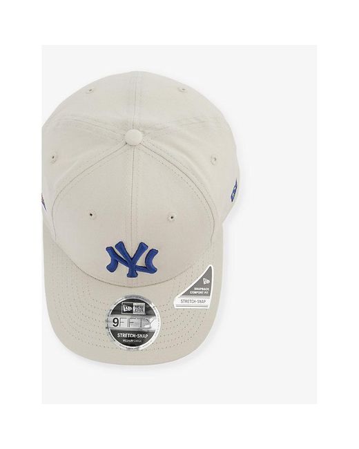 KTZ Blue 9fifty New York Yankees Brand-embroidered Stretch-cotton Cap for men