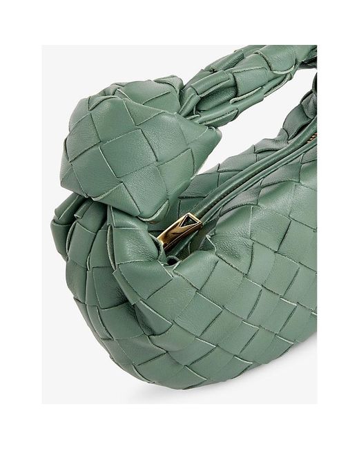 Bottega Veneta Green Candy Jodie Intrecciato-weave Leather Top-handle Bag