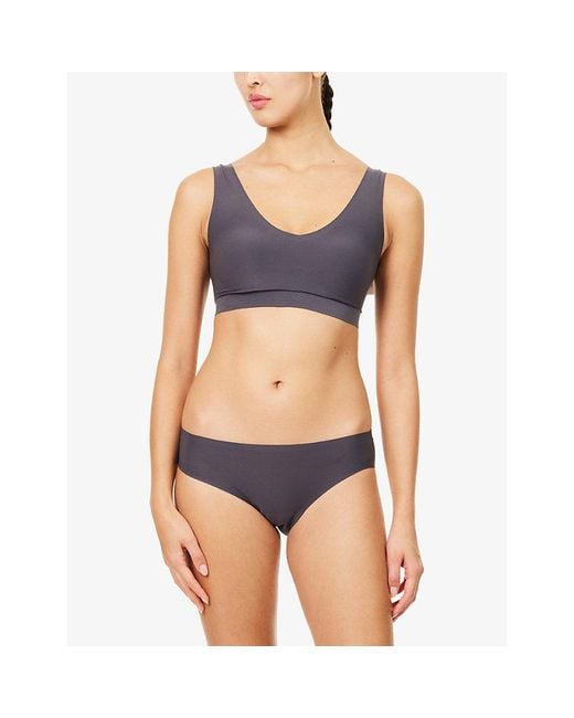 Chantelle Blue Soft Stretch V-Neck Bralette