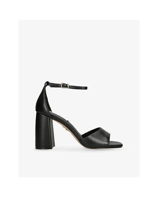 Steve Madden Black Missty 017 Leather Heeled Sandals