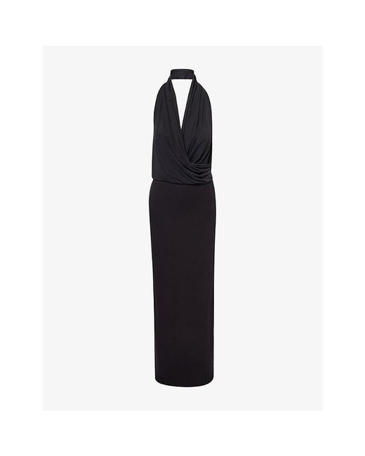Dissh Black Felicity Halterneck Woven Midi Dress
