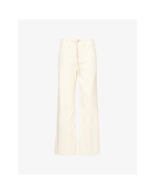 PAIGE Natural Ari Waistband-Tie Stretch-Denim Jeans