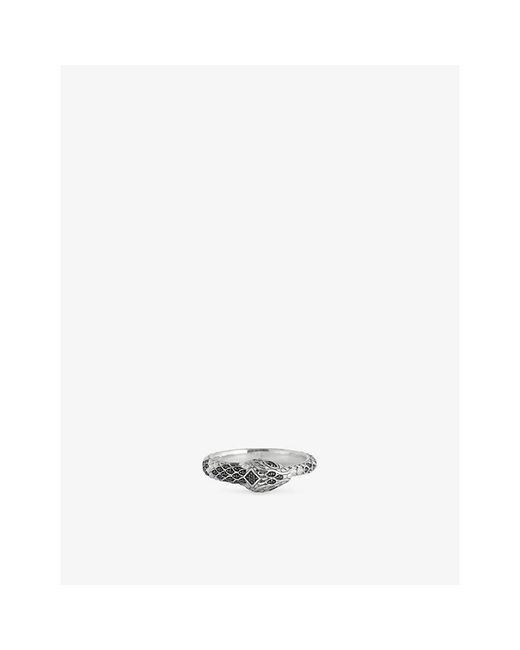 Thomas Sabo White Blackened Snake 925 Sterling Ring for men