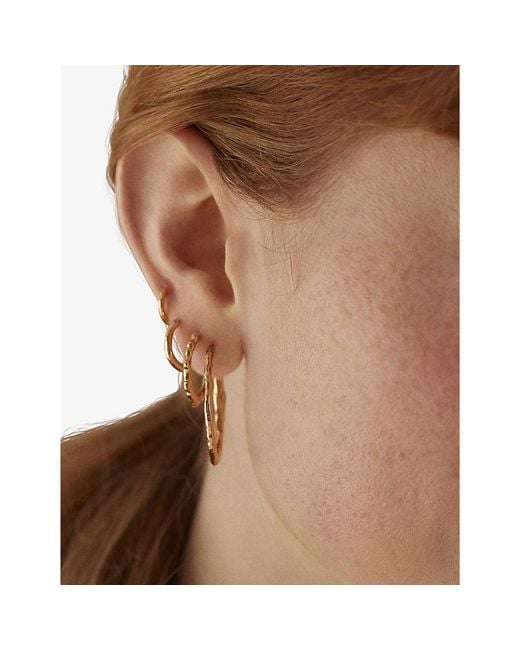 Monica Vinader White Mv Siren 18Ct Vermeil Hoop Earrings
