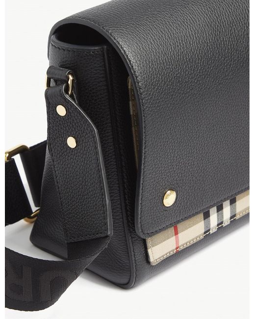 burberry small vintage check and leather crossbody bolsa