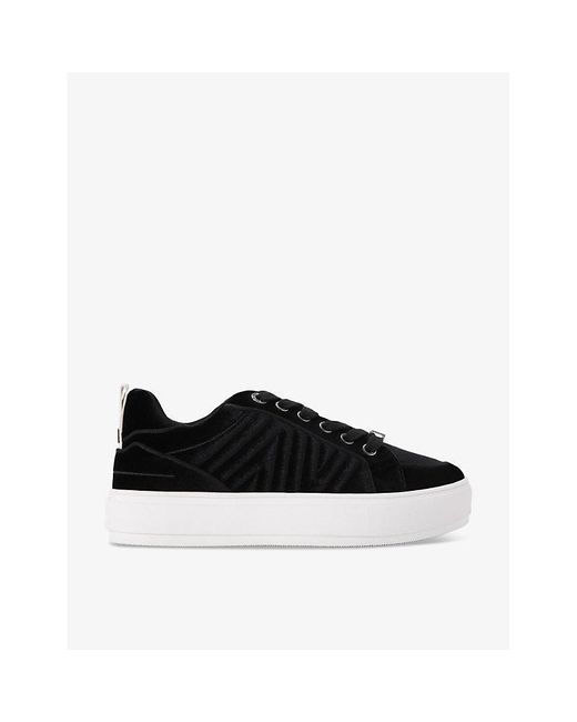 KG by Kurt Geiger Black Kingly Quilted Velvet Low-Top Trainers