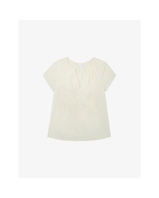 The White Company White Medina Relaxed-Fit Cotton-Gauze Blouse
