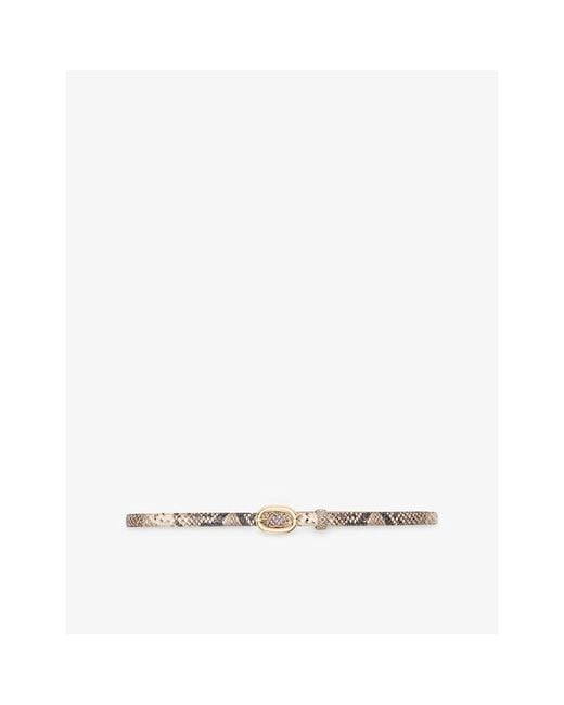 Maje White Python-Effect Leather Belt
