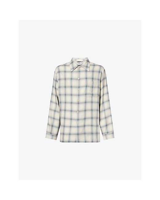 Our Legacy White Every Checked Woven Shirt for men