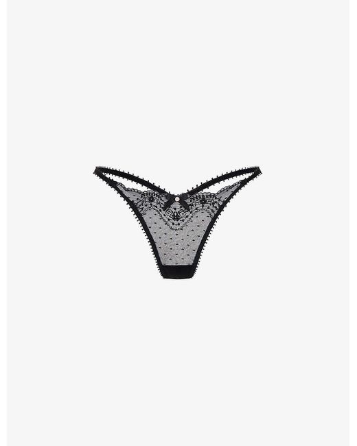 Agent Provocateur Yuma Low-rise Stretch-mesh Thong Xx in Black | Lyst ...