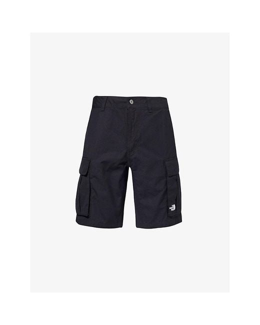 The North Face Blue Anticline Brand-embroidered Cotton Cargo Shorts for men