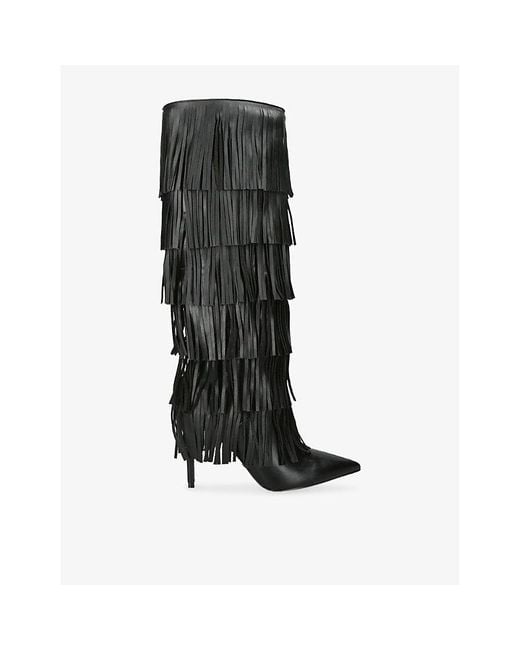 Steve Madden Black Wanderlust Leather Boots