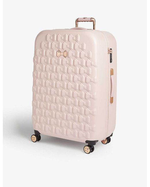 Ted Baker Pink Ellete Bow-detailed Medium Four-wheel Suitcase