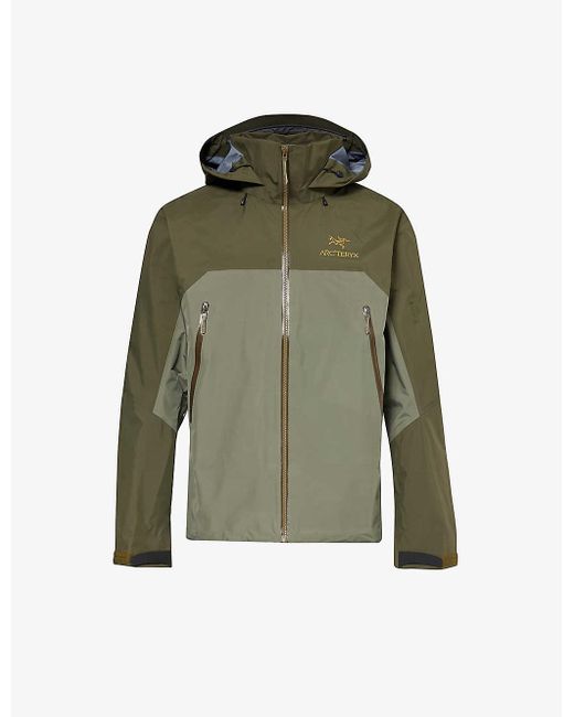 Arc'teryx Green Beta Brand-print Relaxed-fit Shell Hooded Jacket X for men
