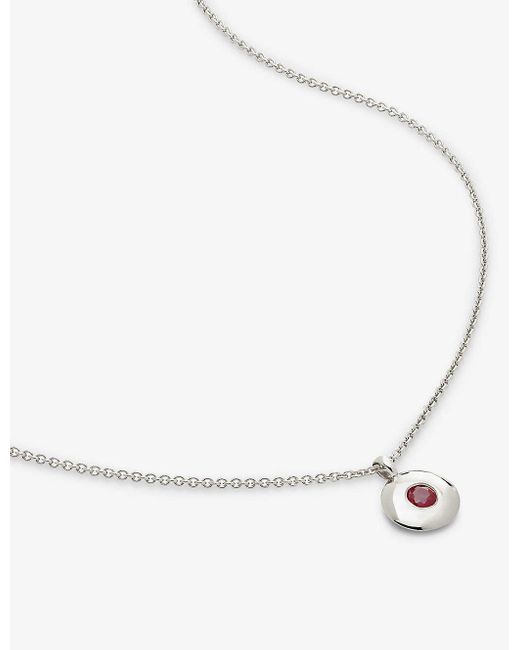 Monica Vinader White July Birthstone Sterling-silver Necklace