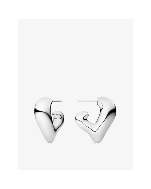 Sif Jakobs Metallic Lauria Rhodium-Plated 925 Sterling- Hoop Earrings
