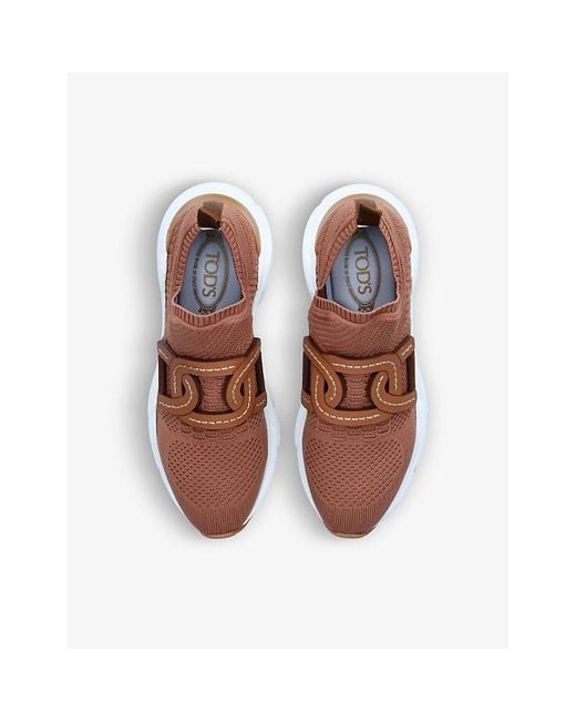 Tod's Brown Run 54C Calzino Mesh Low-Top Trainers