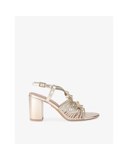 Carvela Kurt Geiger White Marina Faux-Leather Heeled Sandals