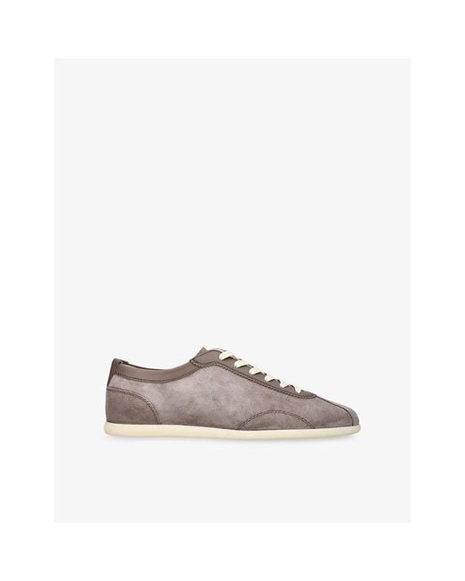 Brunello Cucinelli Natural Branded Suede Low-Top Trainers for men