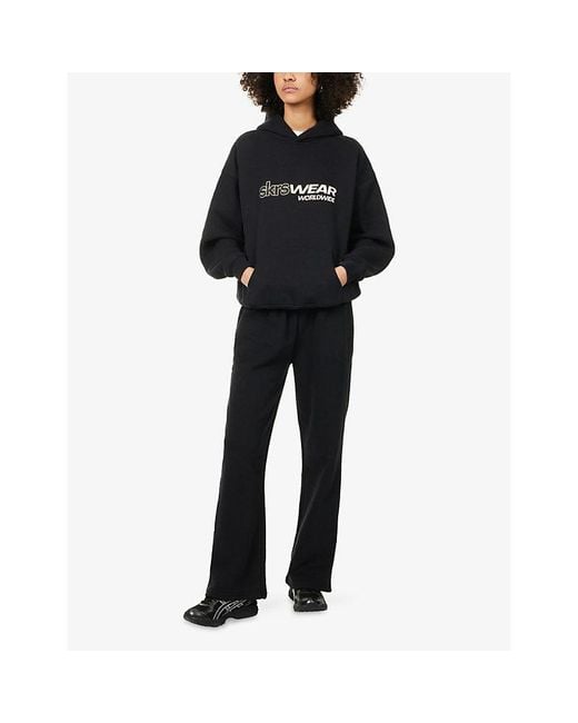 Sisters & Seekers Black Skrswear Relaxed-Fit Cotton-Blend Hoodie