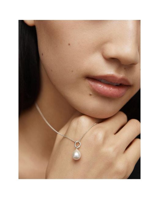 Monica Vinader White Baroque Pearl Small Sterling- And Pearl Pendant