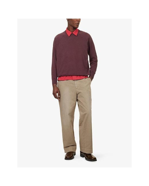 A.PRESSE Purple Crew-Neck Cotton Sweatshirt for men