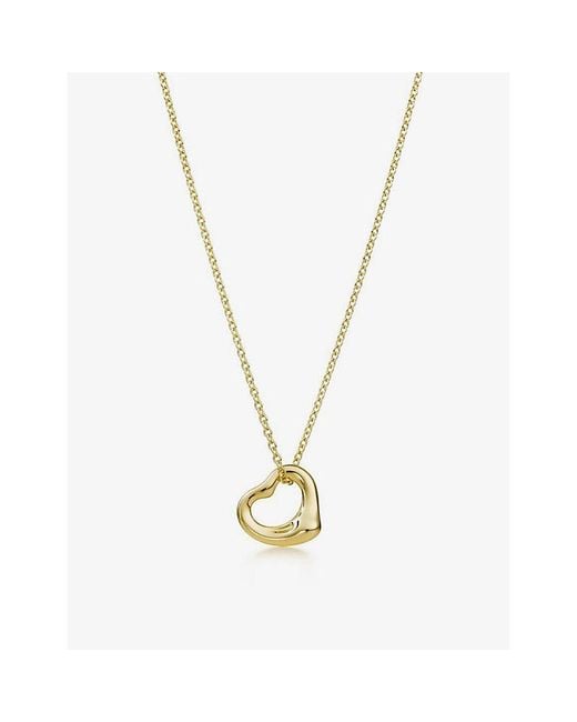 Tiffany & Co Metallic Elsa Peretti&Reg; Open Heart 18Ct Necklace