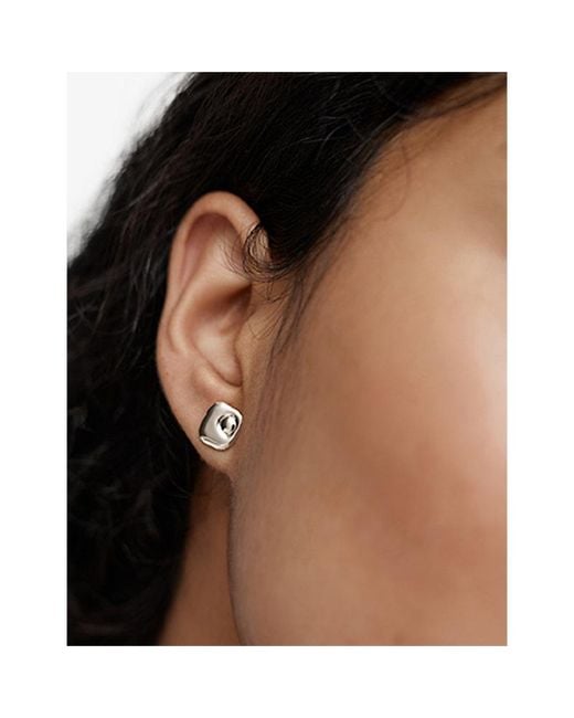 Monica Vinader White Amaia Sterling- Stud Earrings