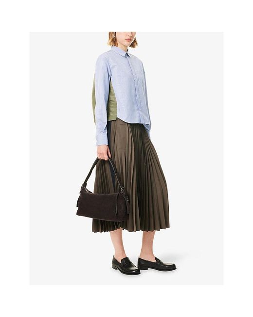 Sacai Blue Cotton Poplin X Nylon Twill Shirt